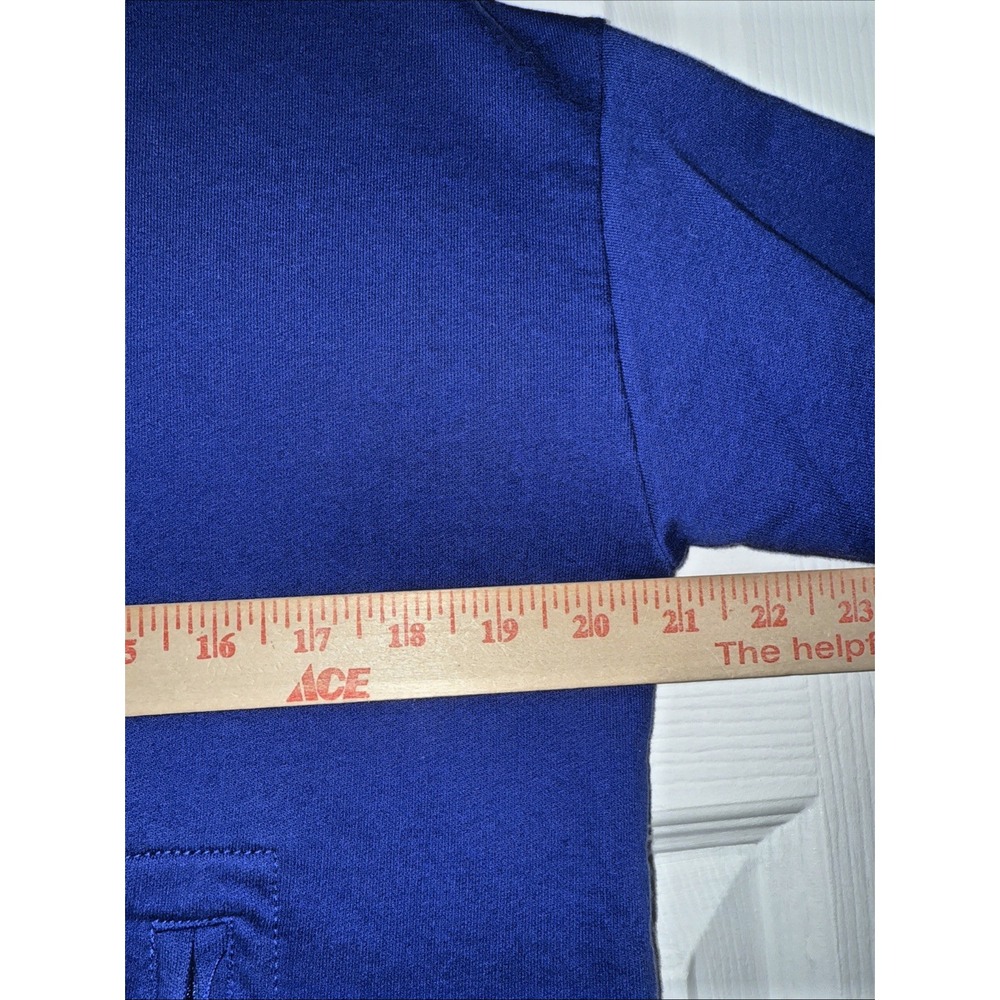 Ralph Lauren Royal Blue Crewneck Sweatshirt‎ - Women's Small Front Zip Pockets - Picture 5 of 7